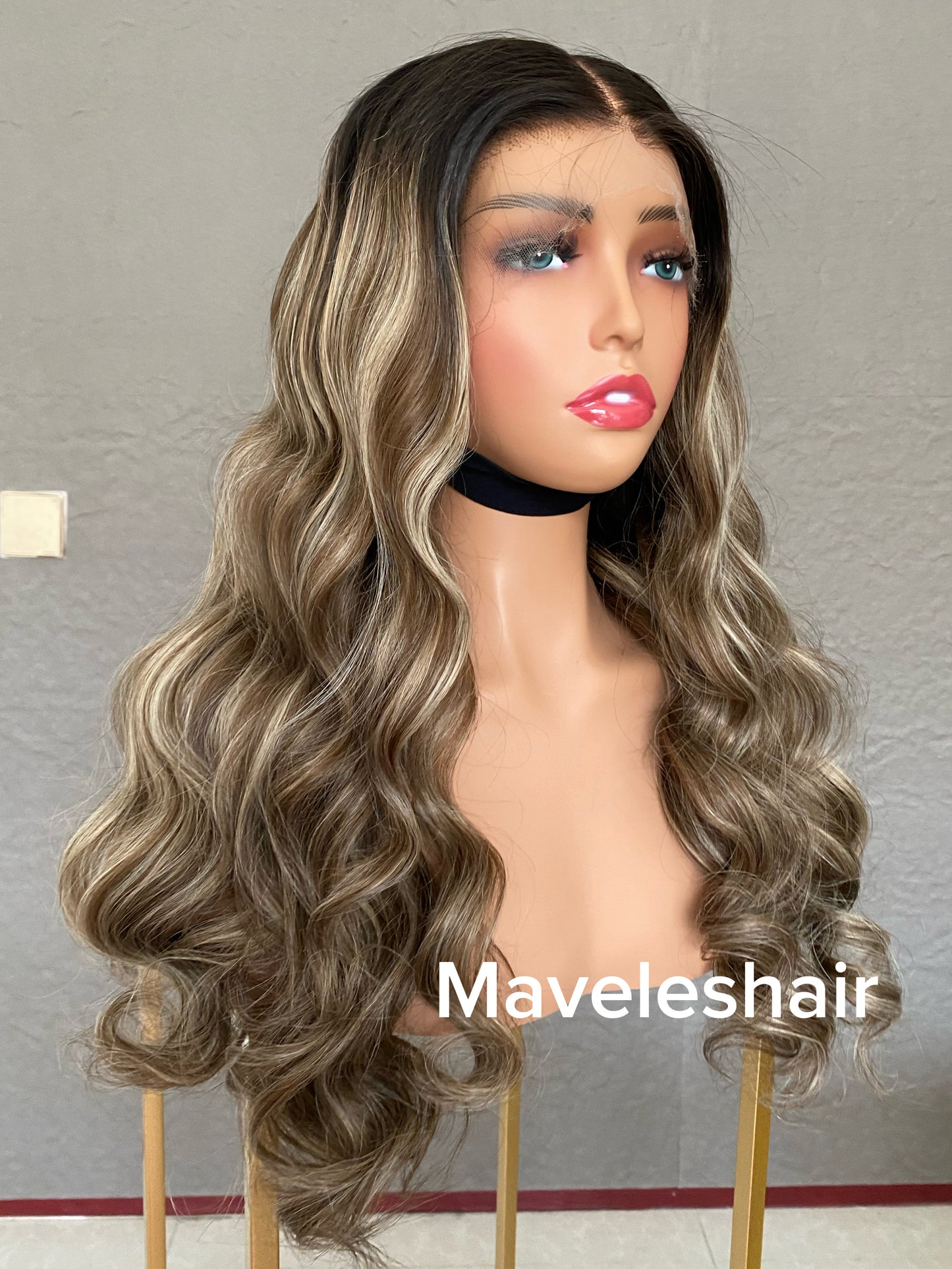 Raw Hair Piano Color Wig – Natural Highlight Straight Wave XR06