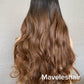 Raw Human Hair Piano Highlight Body Wave Lace Front Wig XR09 Natural Brown Balayage Wig