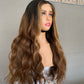 Raw Human Hair Piano Highlight Body Wave Lace Front Wig XR09 Natural Brown Balayage Wig